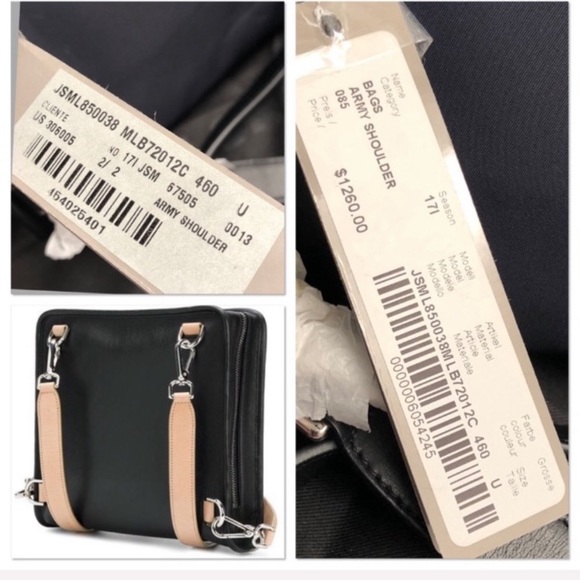 Jil Sander navy square canvas backpack crossbody bag - Picture 5 of 8